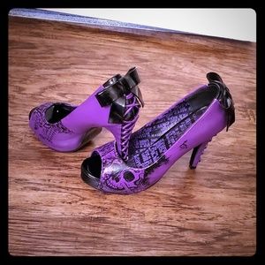 Iron fist purple peep toe heels